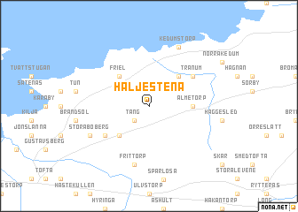 map of Häljestena