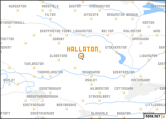 map of Hallaton