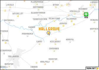 map of Hall Grove