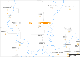 map of Hallidayboro