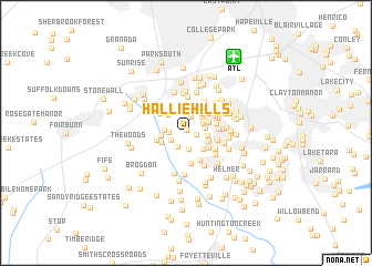 map of Hallie Hills