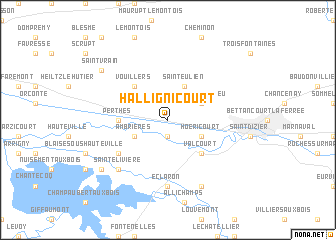 map of Hallignicourt