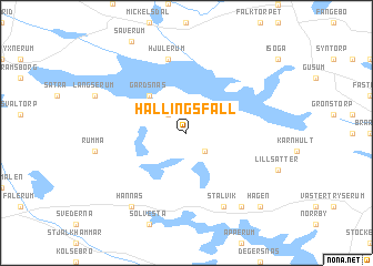 map of Hällingsfall