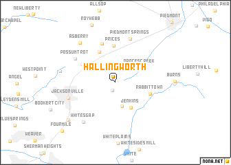 map of Hallingworth