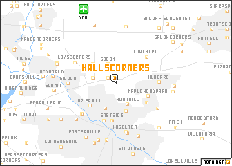 map of Halls Corners