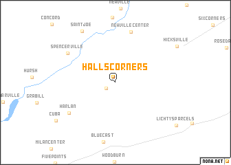 map of Halls Corners