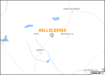 map of Halls Corner