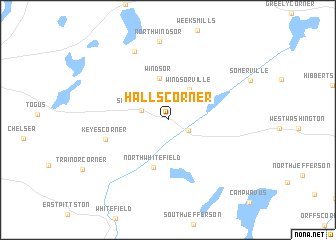 map of Halls Corner