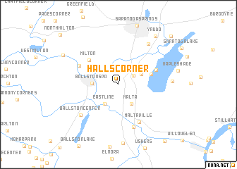 map of Halls Corner