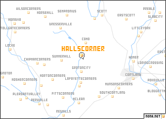 map of Halls Corner