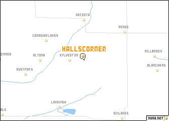 map of Halls Corner