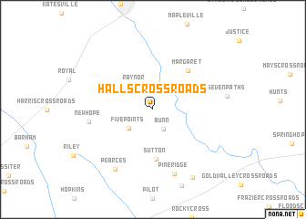 map of Halls Crossroads