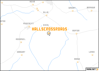 map of Halls Crossroads