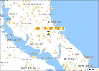 map of Halls Hacienda