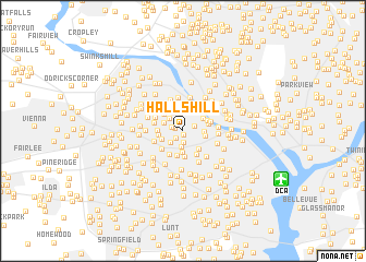 map of Halls Hill