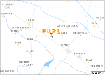 map of Halls Mill