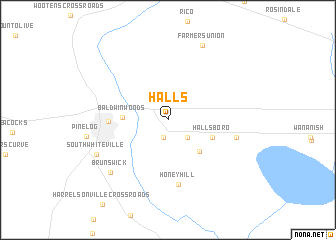 map of Halls