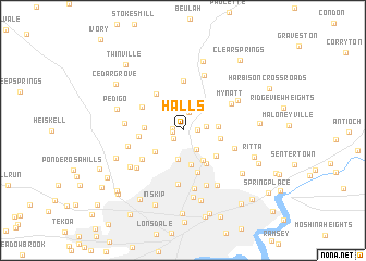 map of Halls