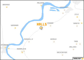 map of Halls