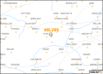 map of Halvås