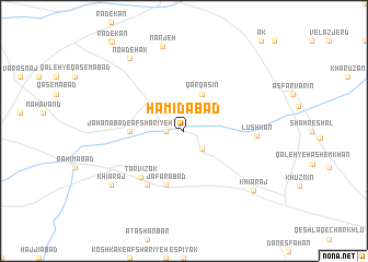 map of Ḩamīdābād