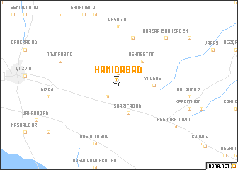 map of Ḩamīdābād