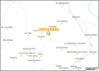 map of Ḩamīdābād