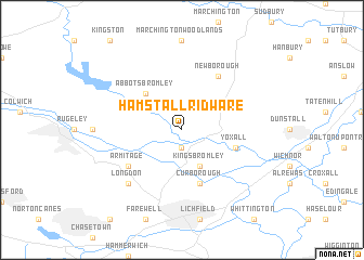 map of Hamstall Ridware