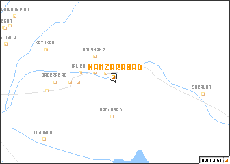 map of Ḩamzarābād