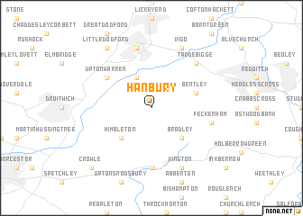 map of Hanbury