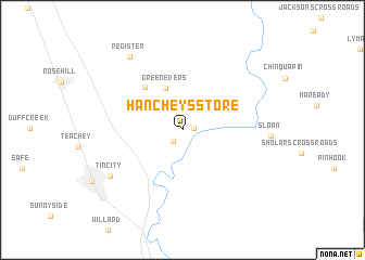 map of Hancheys Store