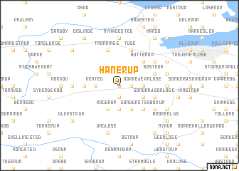 map of Hanerup