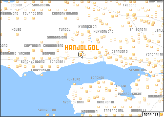 map of Hanjŏl-gol