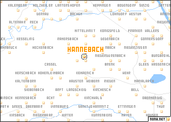 map of Hannebach