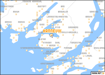map of Hannevik