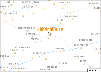 map of Hansonville