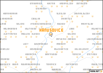 map of Hanušovice