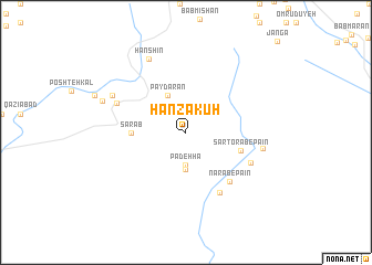 map of Hanzā Kūh