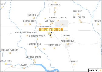 map of Happy Woods