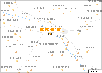 map of Ḩaramābād