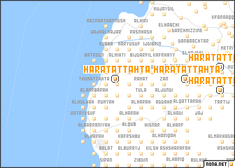 map of Ḩārat at Taḩtā