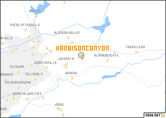 map of Harbison Canyon