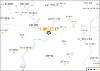 map of Hardesty