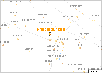 map of Harding Lakes
