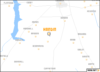 map of Hardin