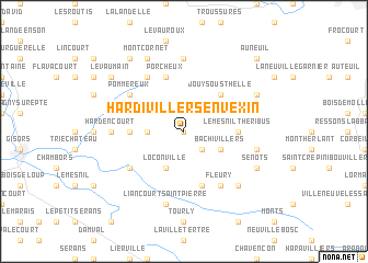 map of Hardivillers-en-Vexin