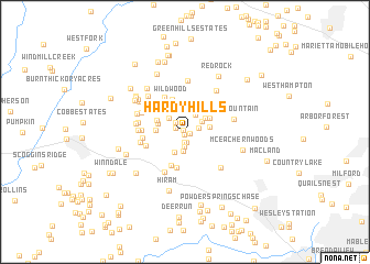 map of Hardy Hills