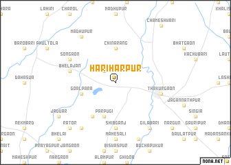 map of Harihārpur