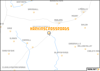 map of Harkins Crossroads