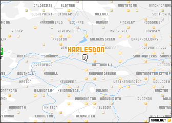 map of Harlesdon